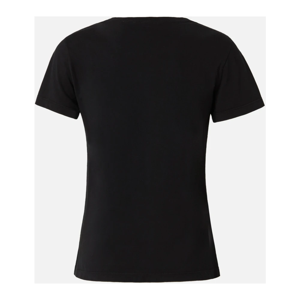 pinko Zwarte Love Birds Geborduurd T-shirt Black Dames