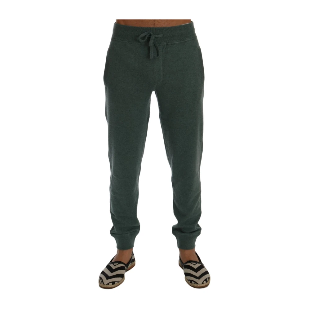 Dolce & Gabbana Men's Green Luxury Cashmere Sport Trousers - Sweatpants - S - Trousers