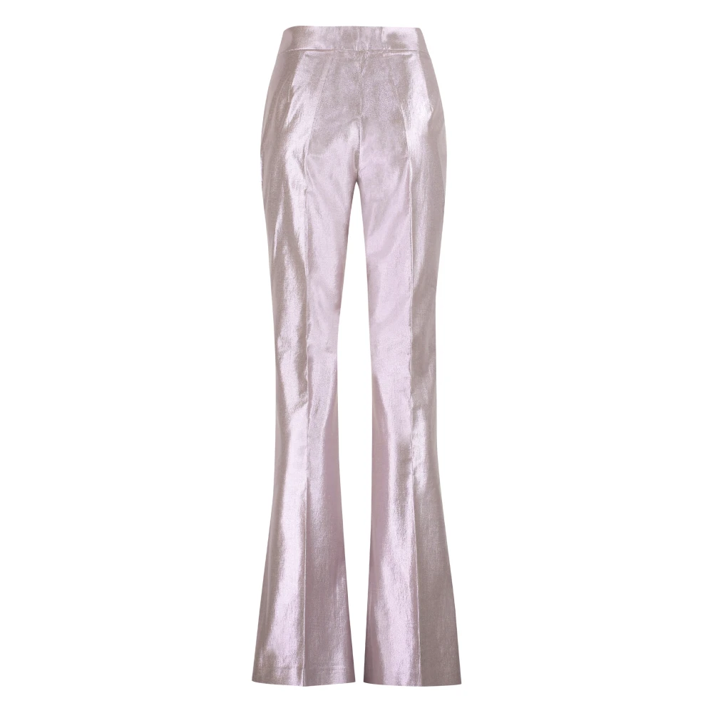 Genny Uitlopende Lurex Katoenen Broek Purple Dames