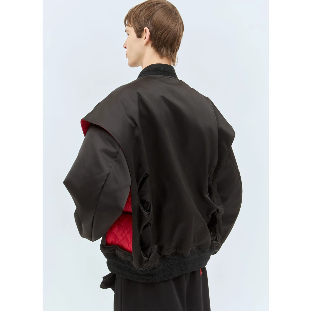 Walter Van Beirendonck Glanzende Tunnel Bomber Jas Black Heren