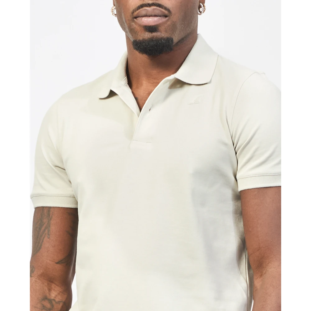 K-way Beige Polo Shirt met Stretchkatoen Beige Heren