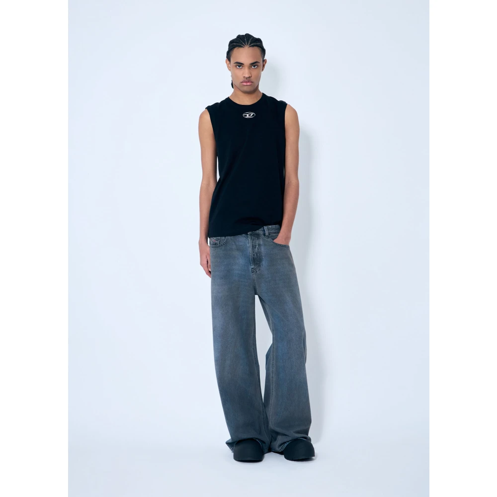 Diesel Vervaagde Denim Jeans met Logopatch Blue Heren