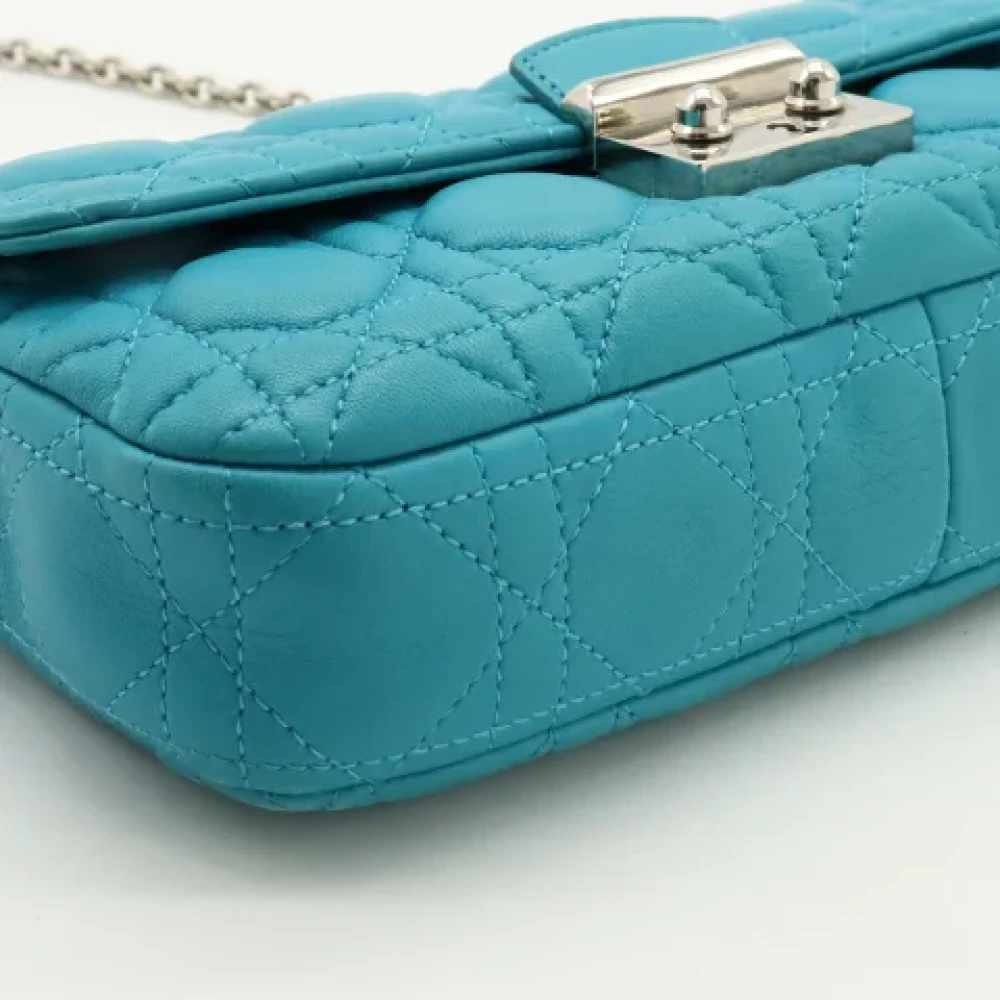 Dior Vintage Pre-owned Leather wallets Blue Dames