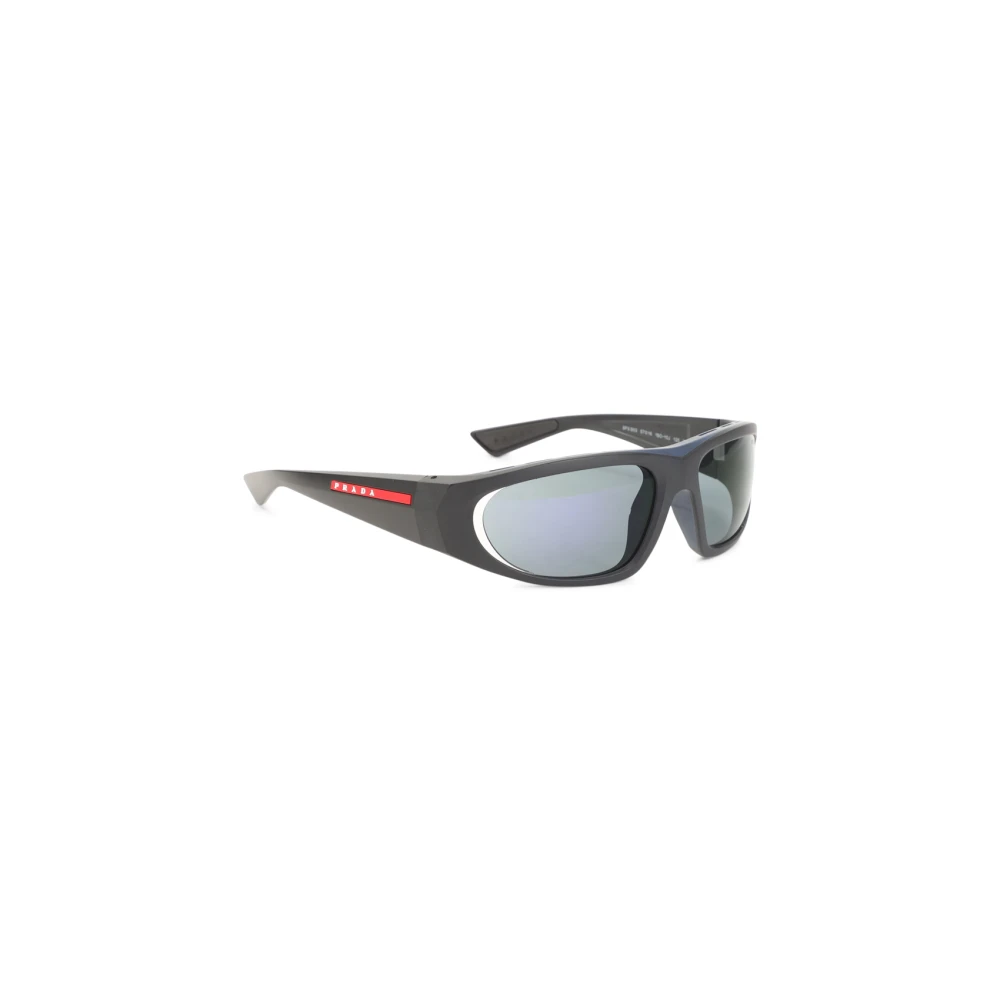 Prada Men's 0PS B03S Wrap Sunglasses - Black/Dark Blue - Image 4