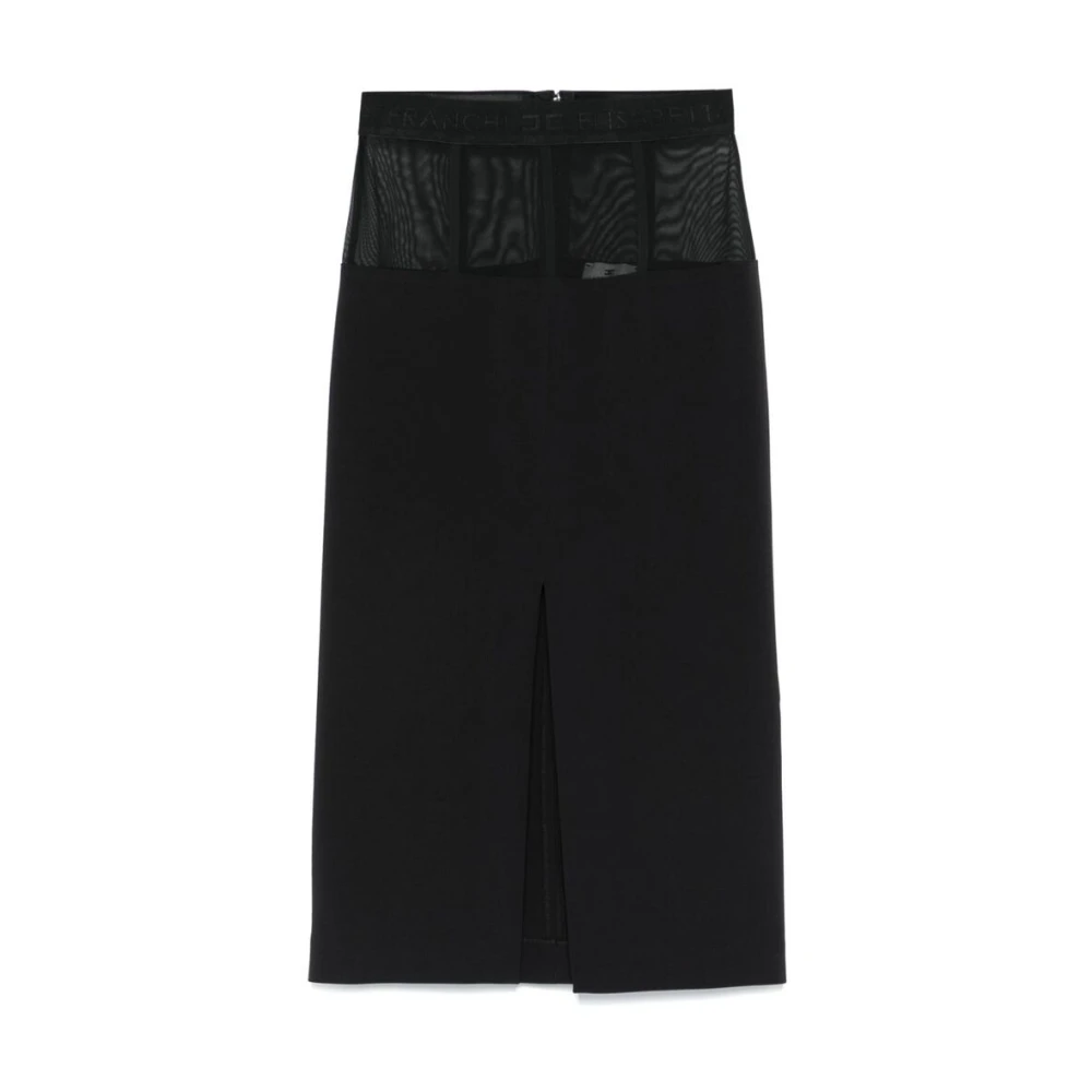 Elisabetta Franchi Zwarte Rok met Doorzichtige Panelen Black Dames