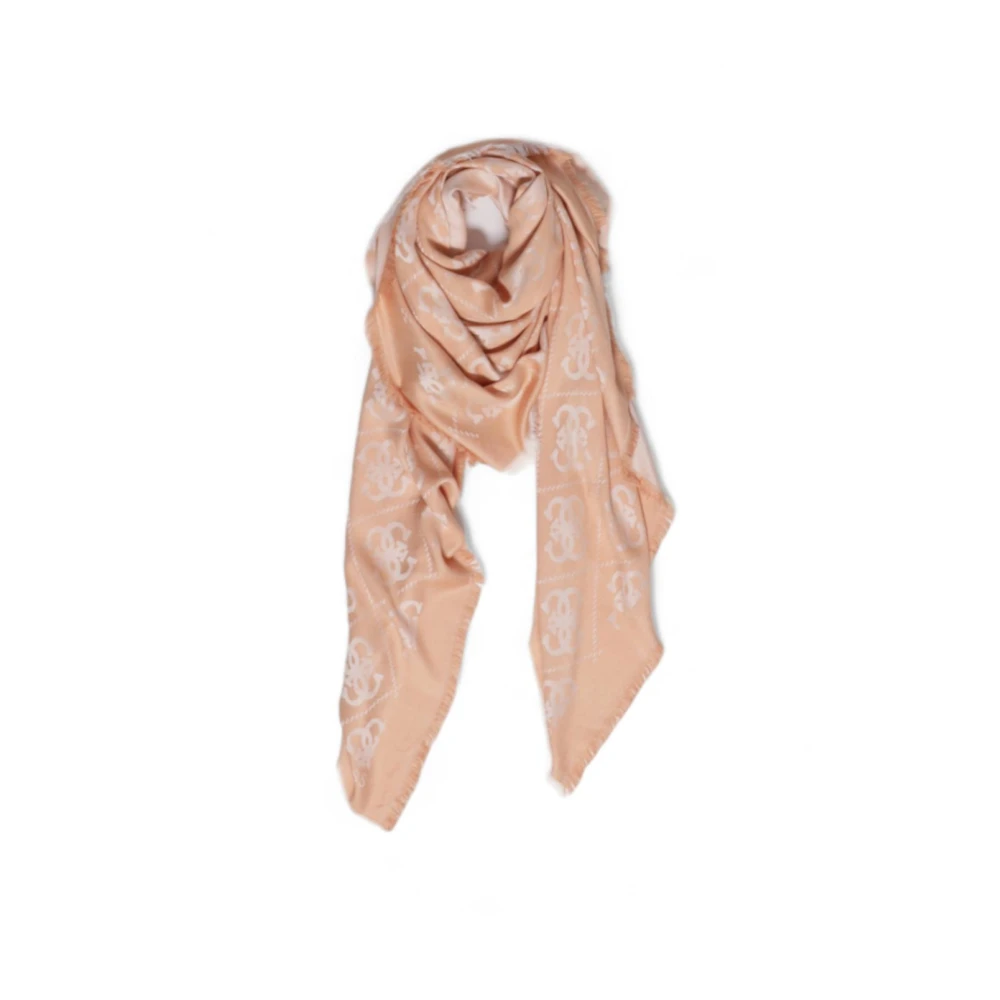 Guess Roze Bedrukte Viscose Sjaal Pink Dames