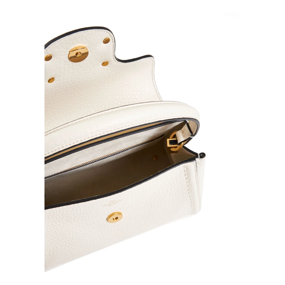 Valentino Garavani Ivoor Leren Handtas met VLogo White Dames