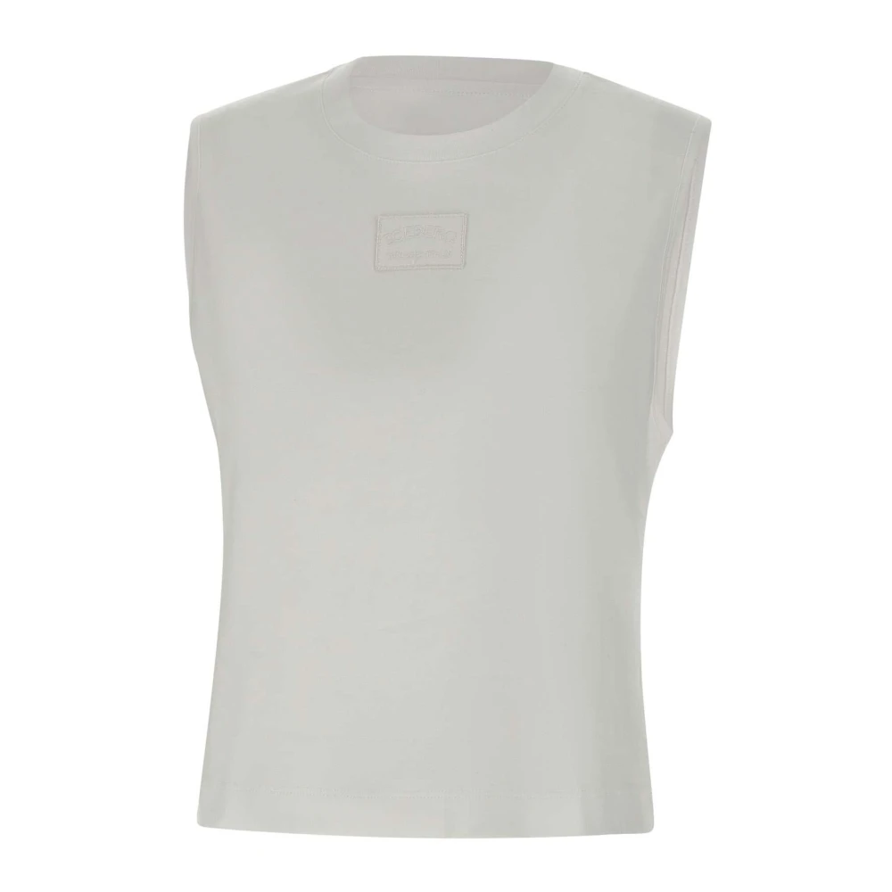 Iceberg Mouwloze Katoenen Top met Logopatch White Dames
