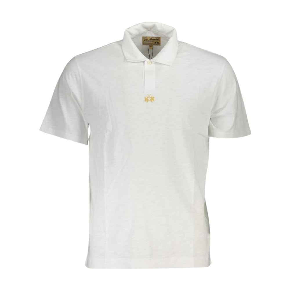 La Martina Men's White Embroidered Regular Fit Polo Shirt