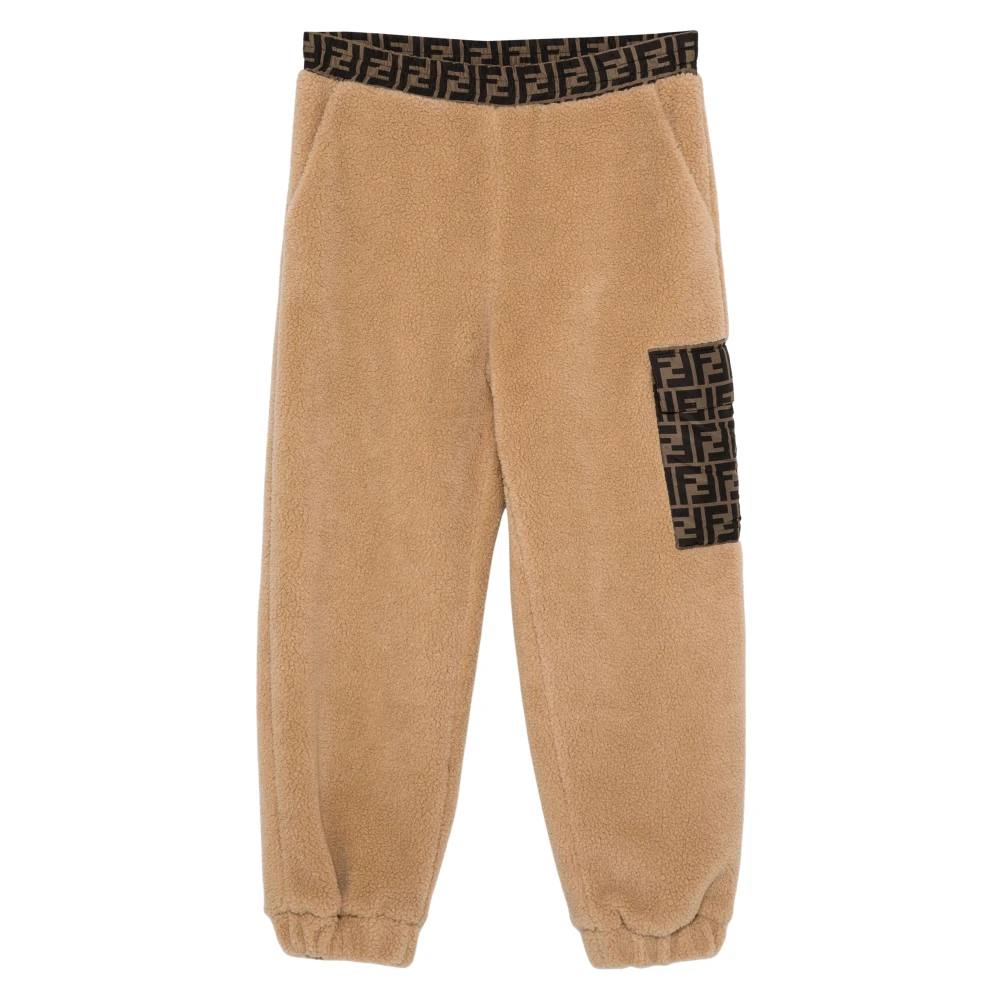 Fendi Boys Beige Teddy Joggers - Sweatpants - 10 Y - Kids