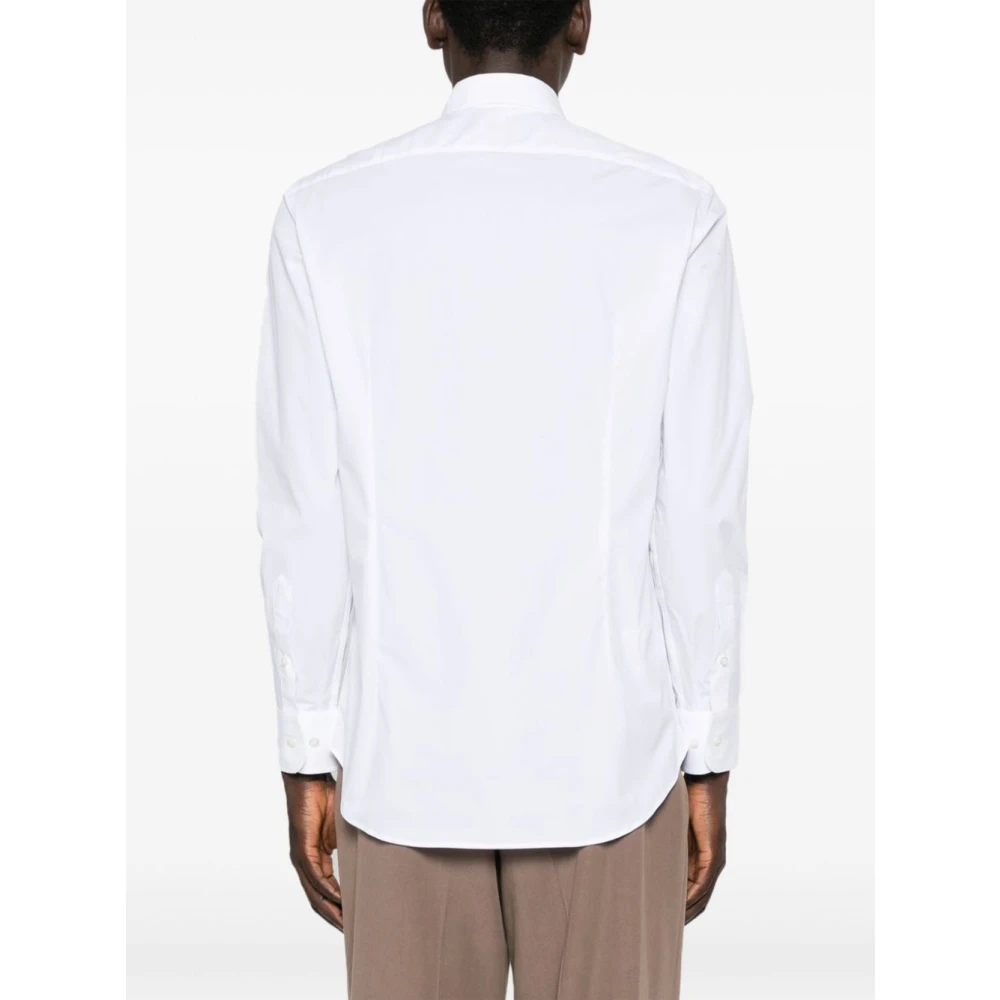 ETRO Witte Katoenmix Poplin Overhemd White Heren