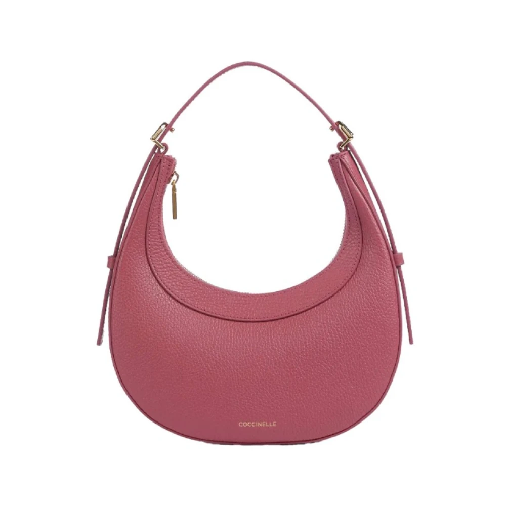 Coccinelle Schoudertas van generfd leer met plectrumdetail Purple Dames