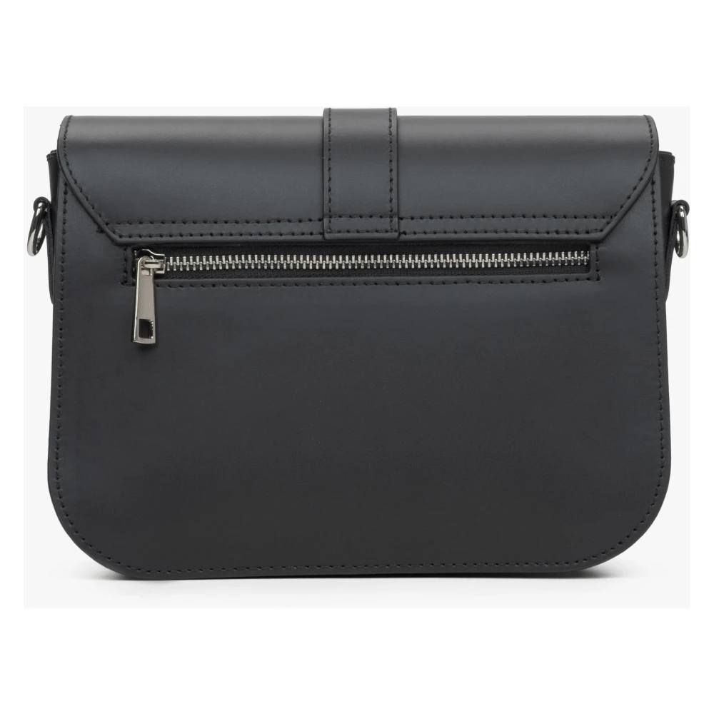 Estro Dames Zwarte Handtas gemaakt van Echt Leer Er00115071 Black Dames