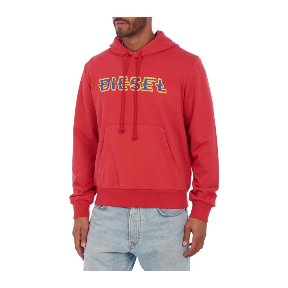 Diesel Men's Red Urban Hoodie With Adjustable Hood - Hoodies - 2XL - Sweatshirts & Hoodies