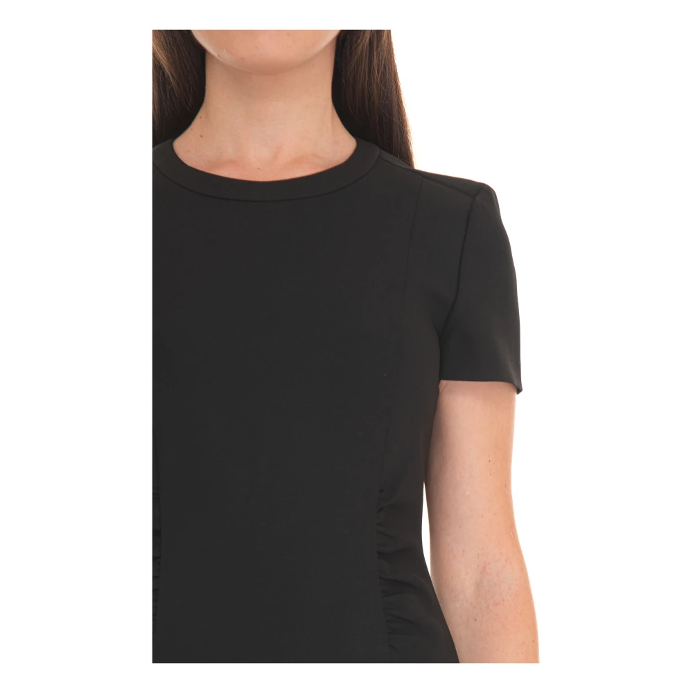 Boss Crêpe Sheath Jurk met Front Gather Black Dames