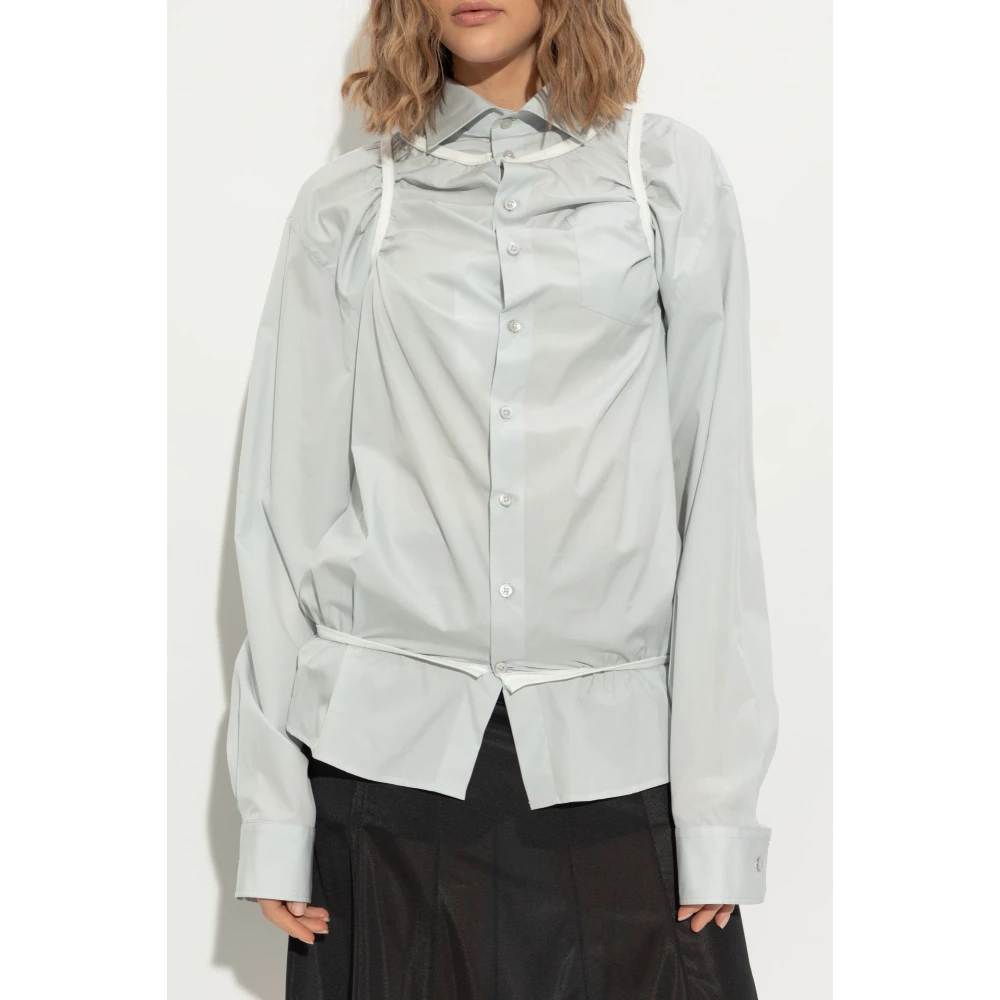 Maison Margiela Overhemd met zak Blue Dames