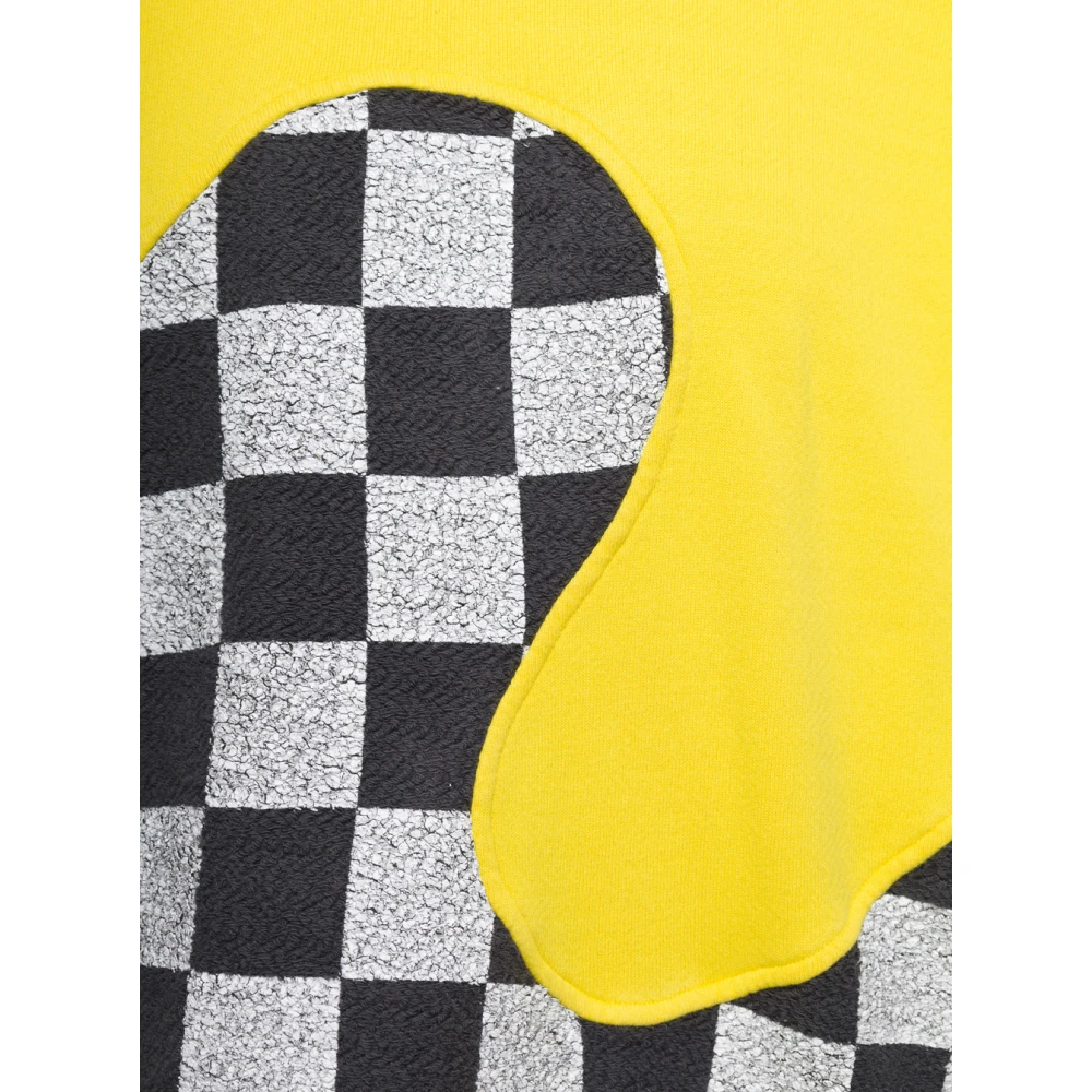 ERL Gele Checker Swirl Hoodie Gebreid Yellow Heren