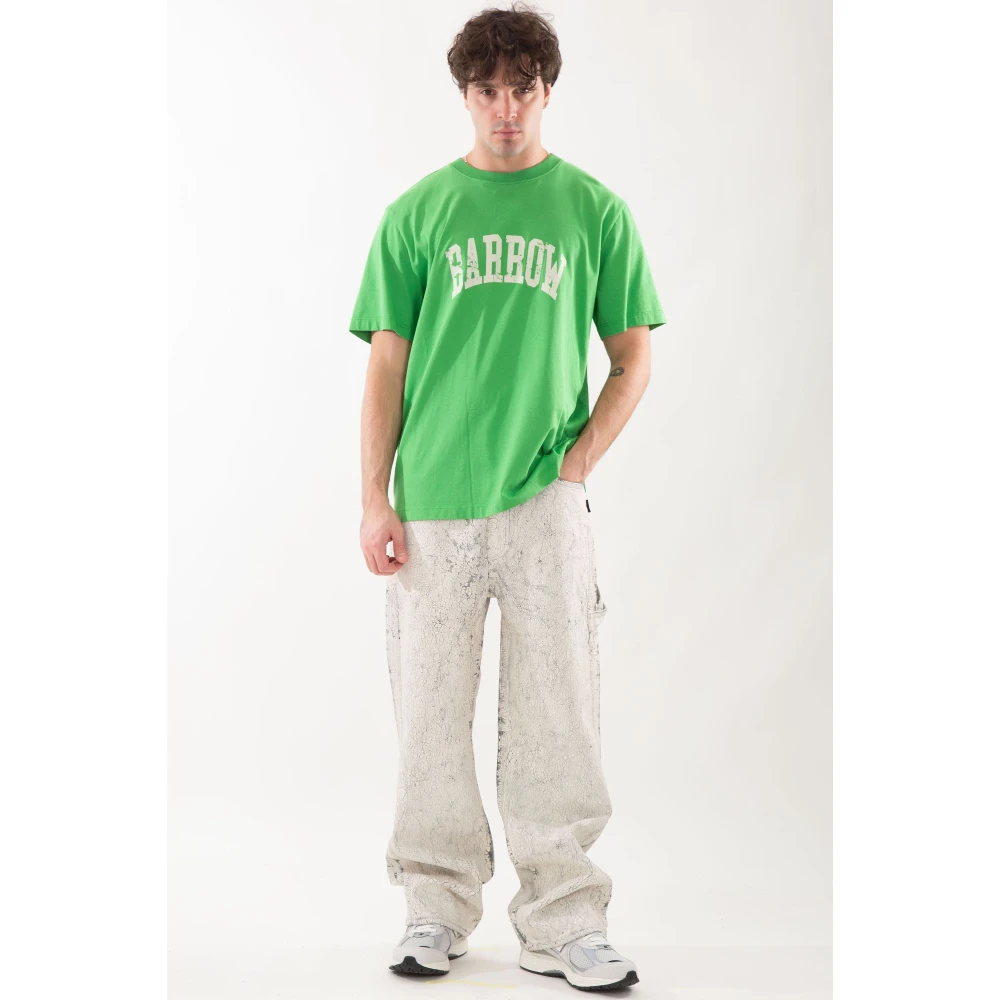 Barrow Retro Print T-shirt Green Heren
