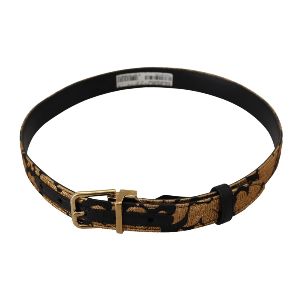 Dolce & Gabbana Multicolor Jacquard Logo Gesp Riem Multicolor Dames