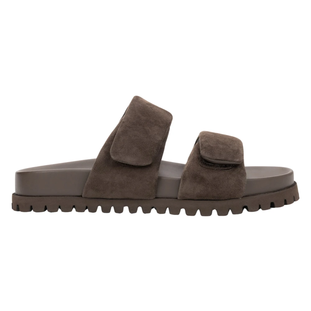 Estro Brown Sliders, Female, 5 Uk, Velour Flat Mules