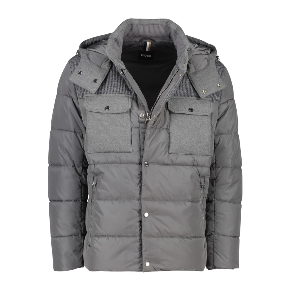 Hugo Boss Waterafstotende Regular-Fit Hoodie Jas Gray Heren