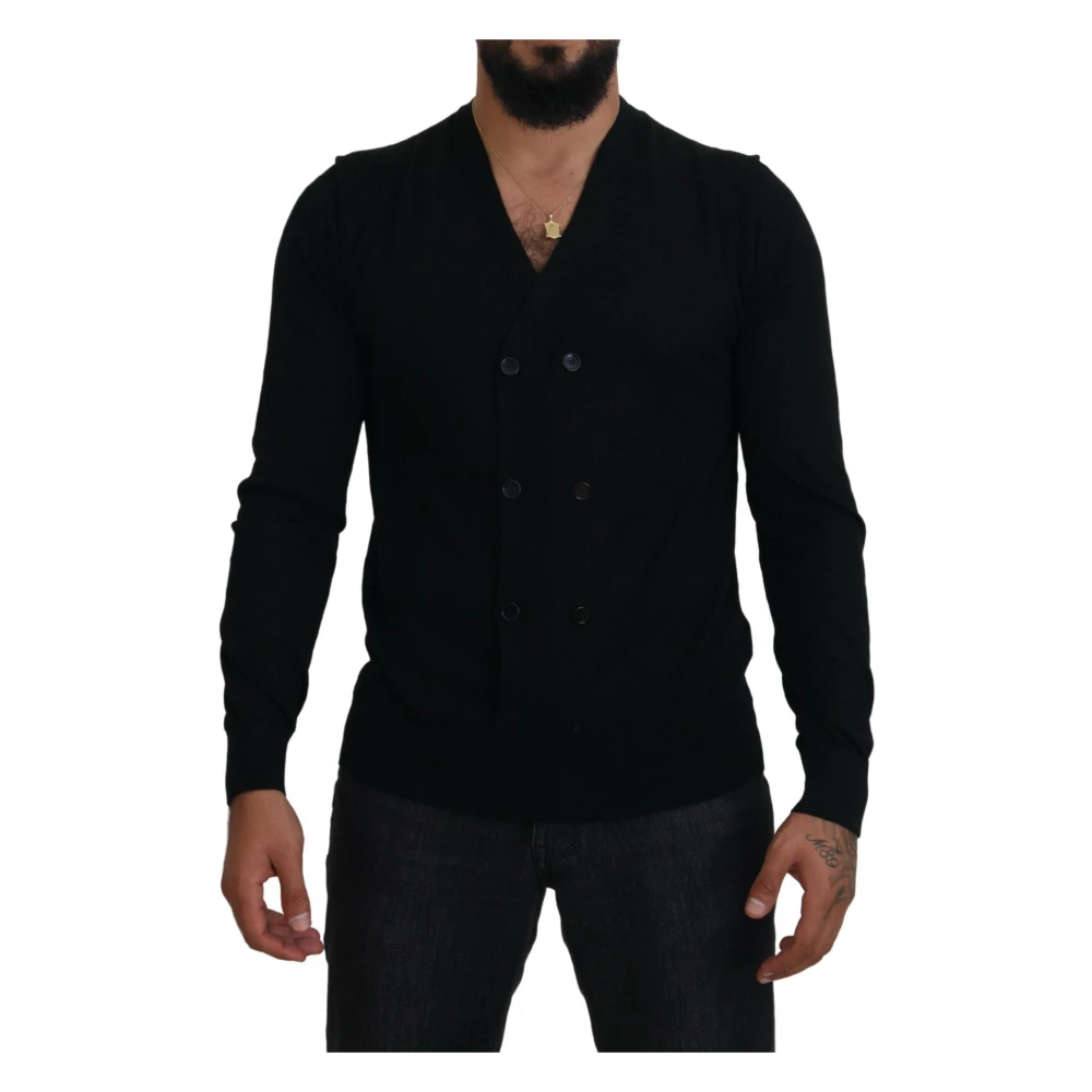 Dolce & Gabbana Hombre Negro - Cárdigan De Cachemira - Knitwear - L - Cárdigan De Cachemira