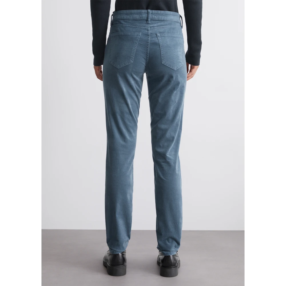 Marc O'Polo Fluwelen broek model Lulea slim Blue Dames