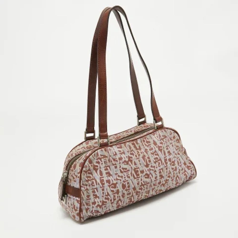Versace Pre-owned Fabric shoulder-bags Brown Dames