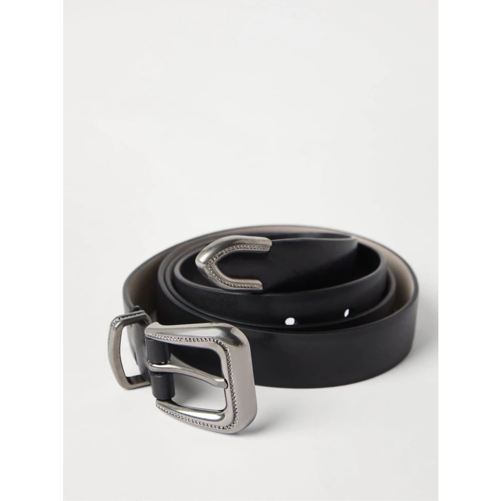 BRUNELLO CUCINELLI Zwarte riemen voor mannen Black Dames