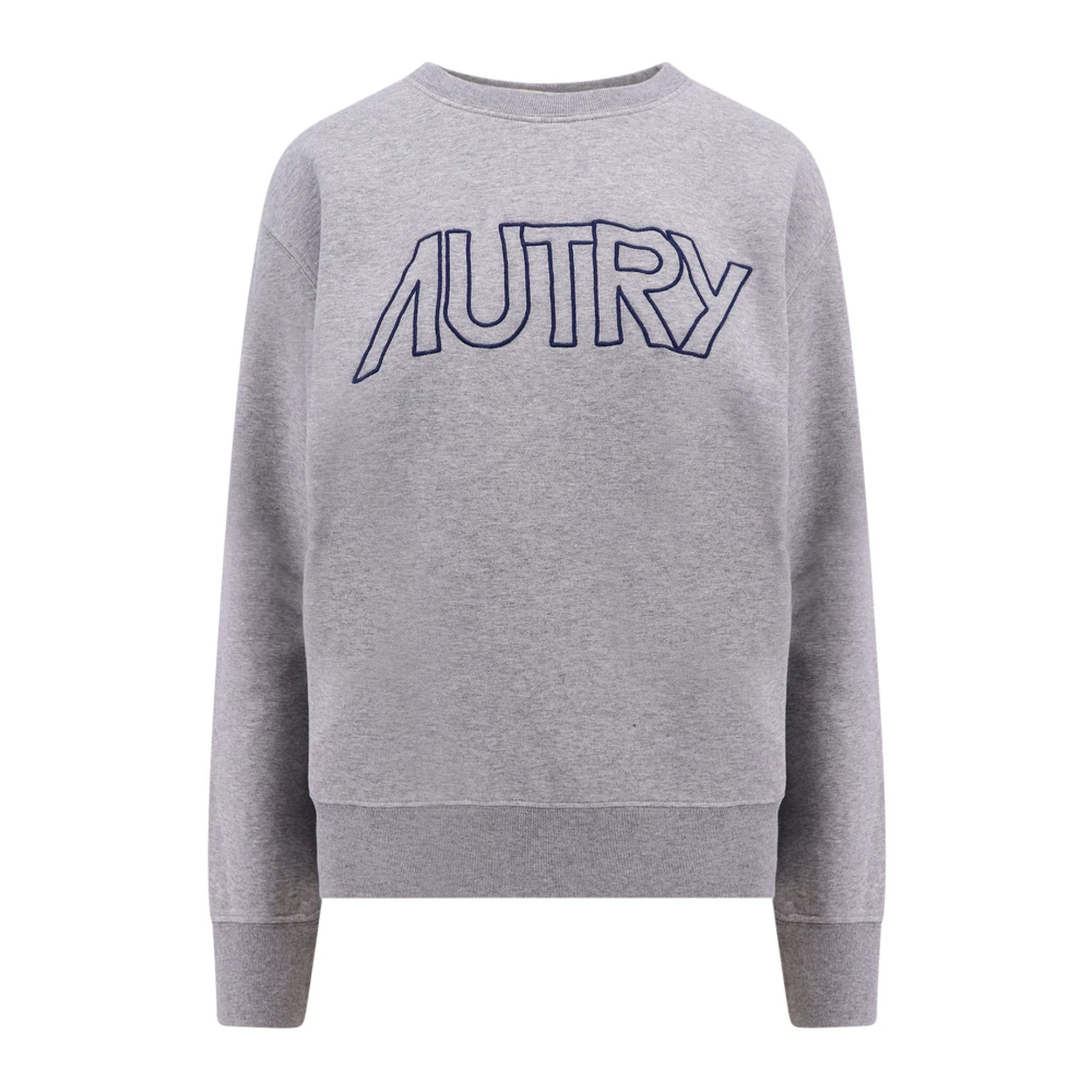 Autry Grijze Katoenen Sweatshirt met Geborduurd Logo Gray Dames