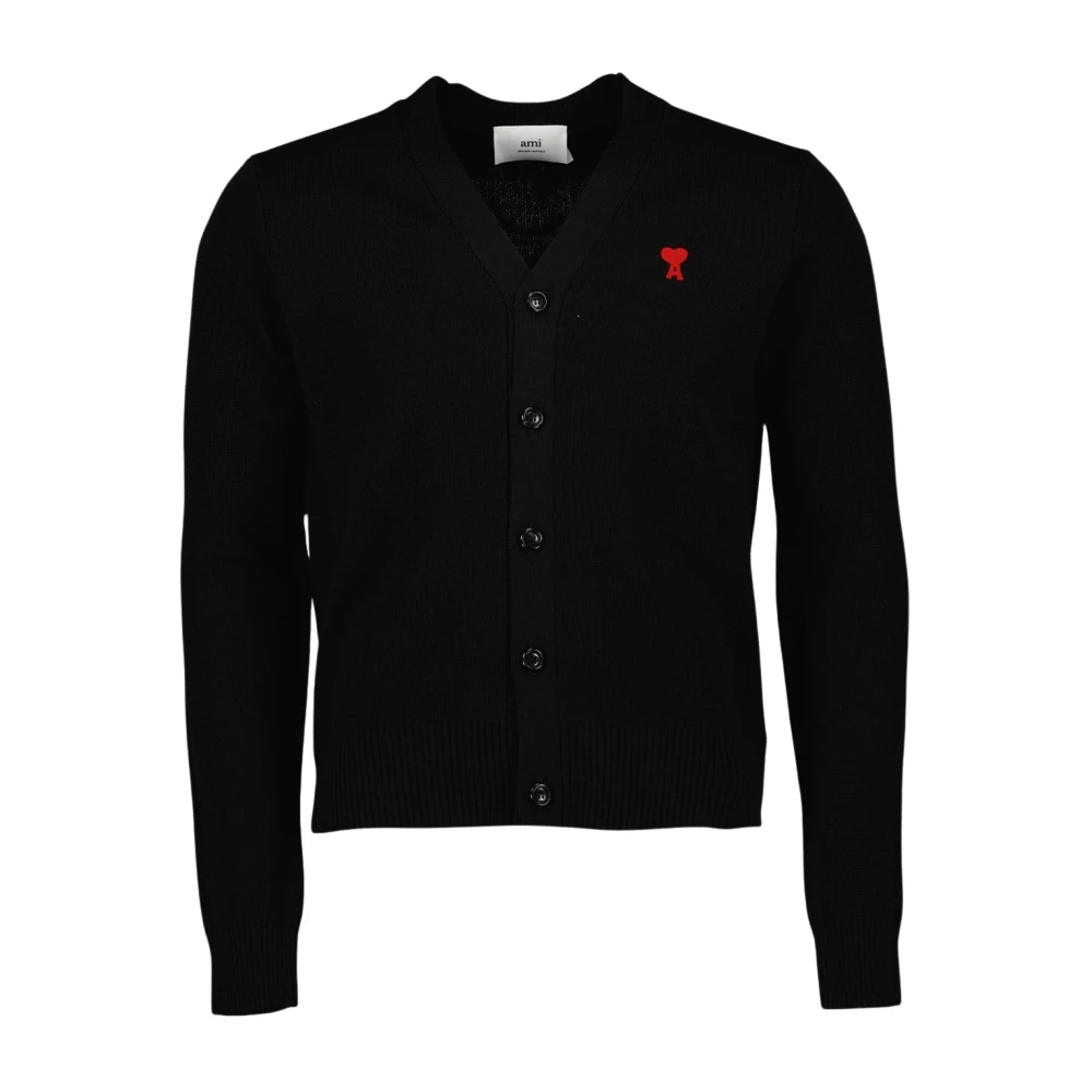 Ami Paris Black Heart Cardigan Black Heren