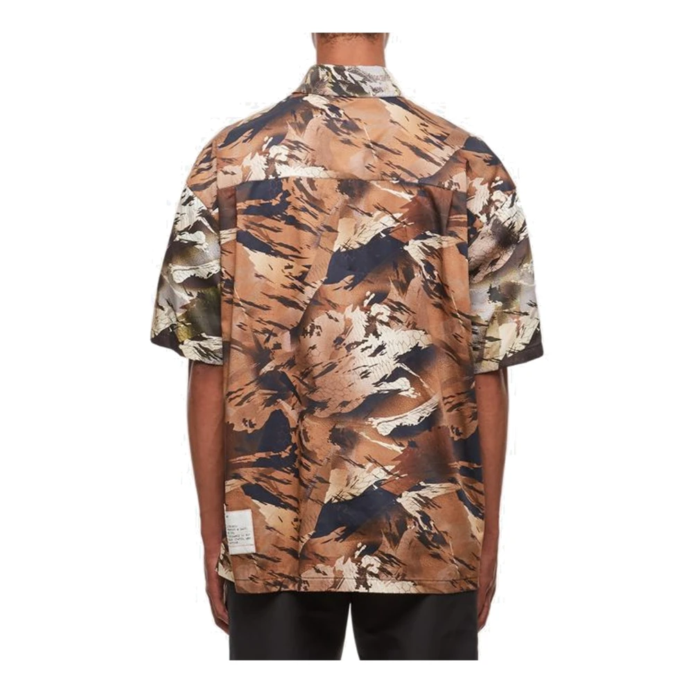 Heron Preston Camouflage Popeline Shirt met Logodetail Multicolor Heren