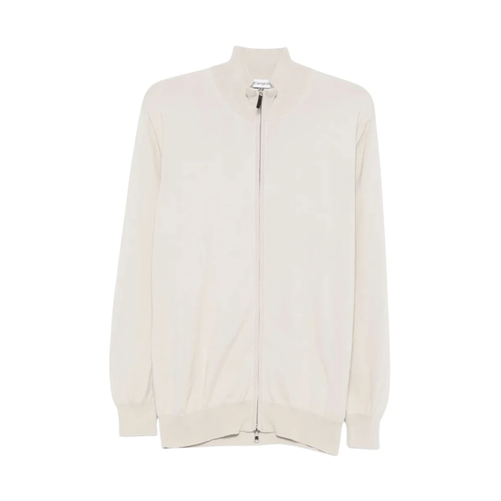 Kangra Men's White Giubbotto Full-Zip Rasato Calato