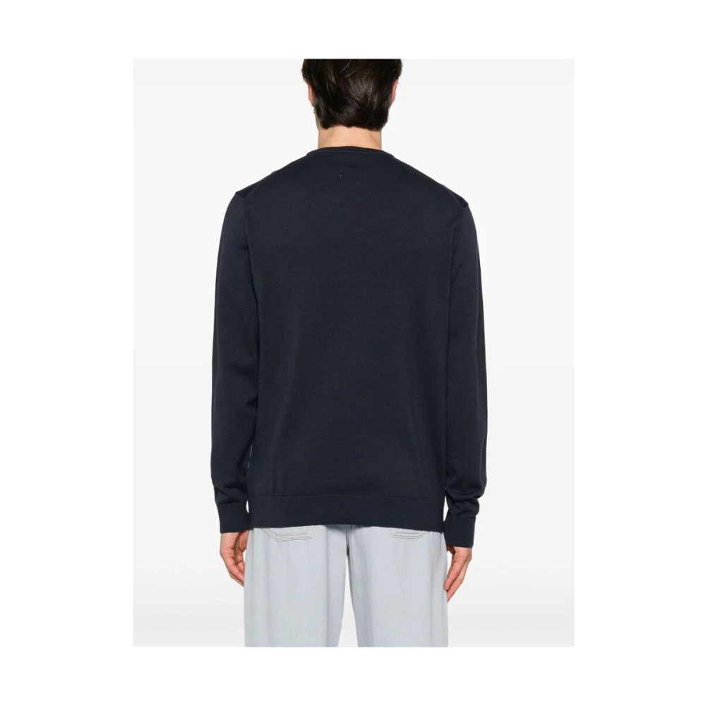 Calvin Klein Navy Blue Crew Neck Sweater Blue Heren
