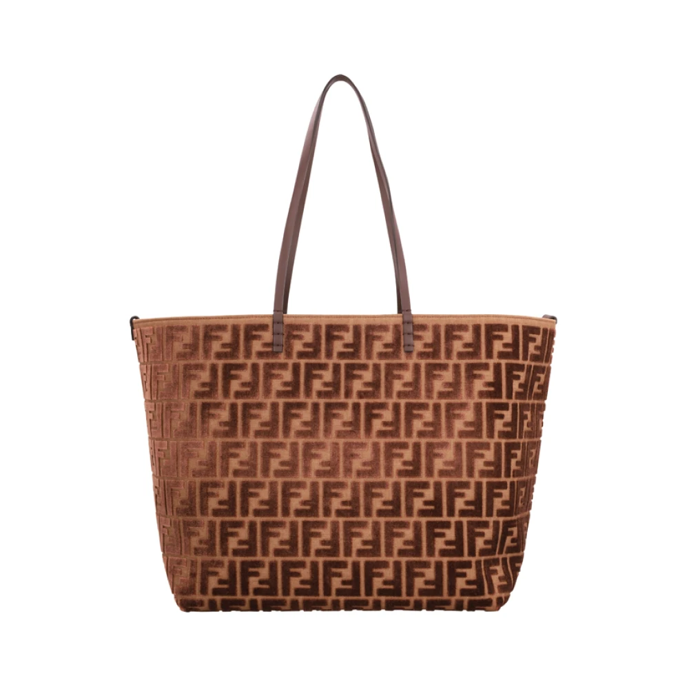 Fendi Women's Brown Shopping Bags, One Size, Jacqua Velvet Large Roll