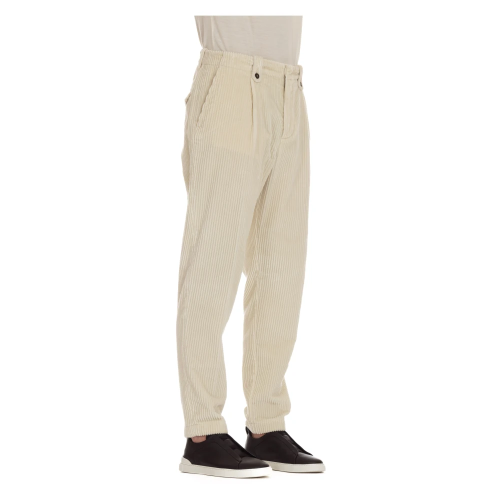 Eleventy Wijde Corduroy Broek Beige Heren