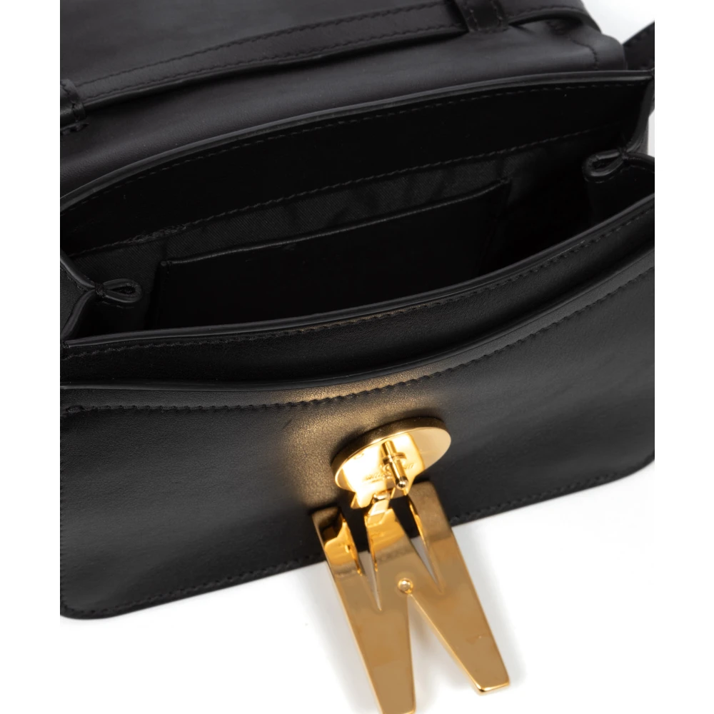 Moschino Eenvoudige Crossbody Tas met Verstelbare Band Black Dames