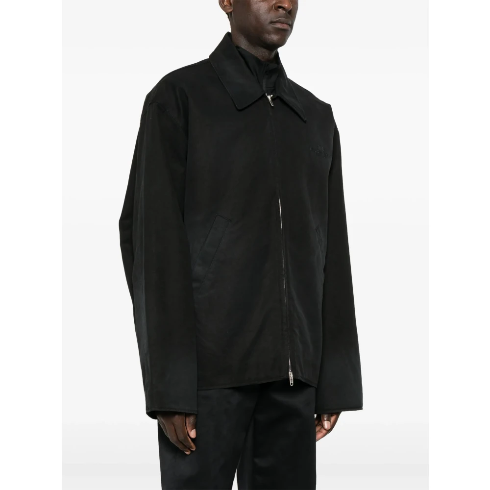 Balenciaga Zwarte Katoenen Ritsjas Italië Black Heren