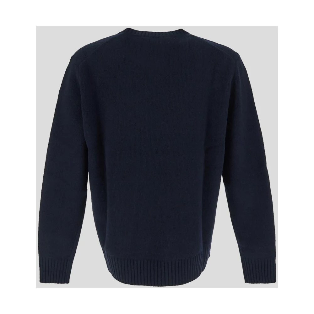 Seven Gauge Wollen Crewneck Sweater Blue Heren