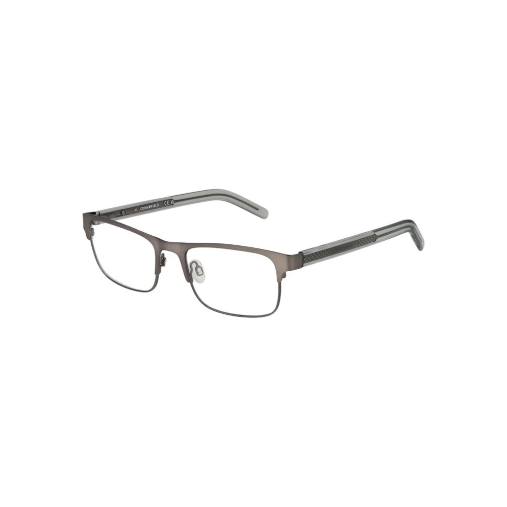 Converse Men's Gray Silver Rectangle Optical Frames With Spring Hinge - Glasses - One Size - Accessories