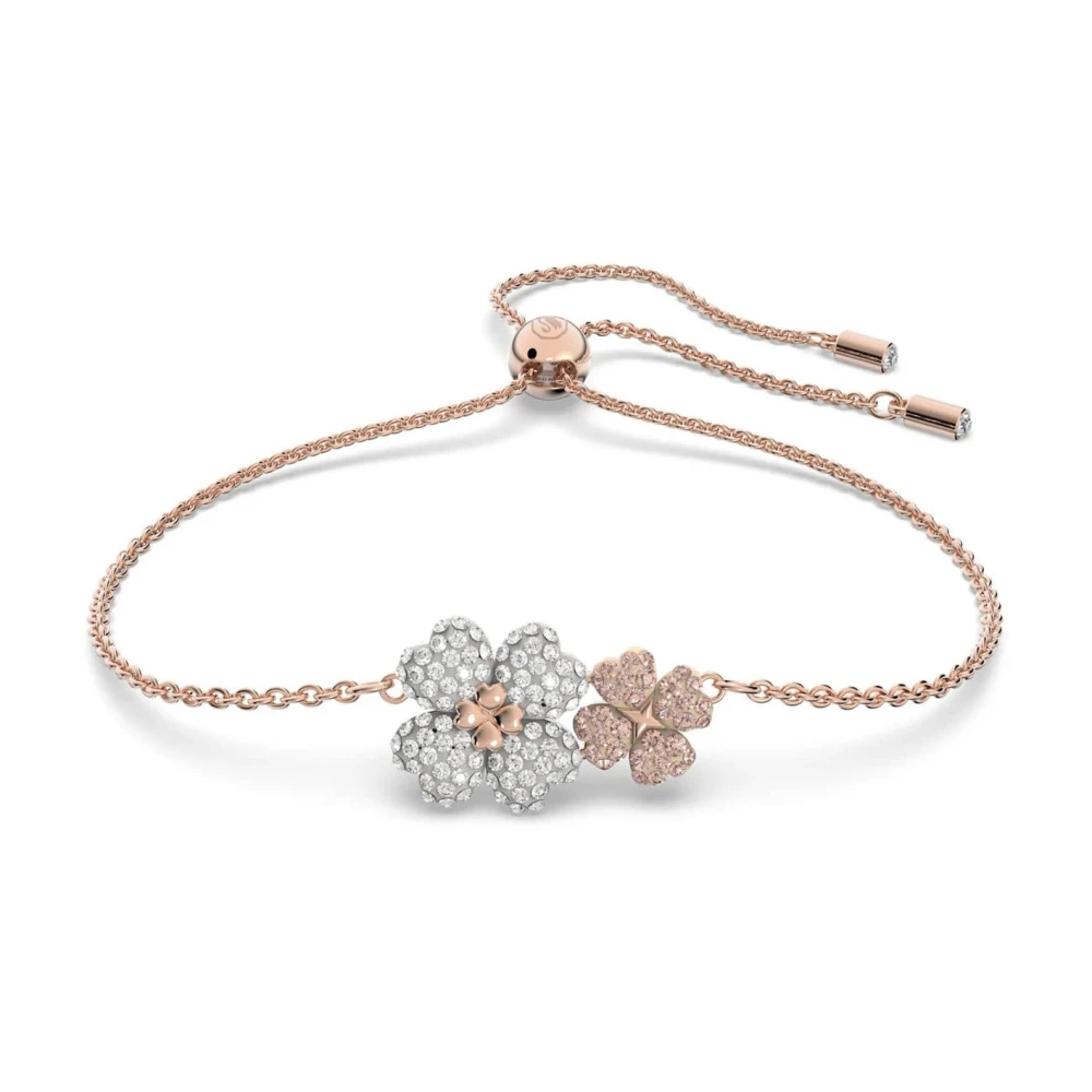 Swarovski Latisha Blomma Armband, Vit, Roséguld Multicolor, Dam