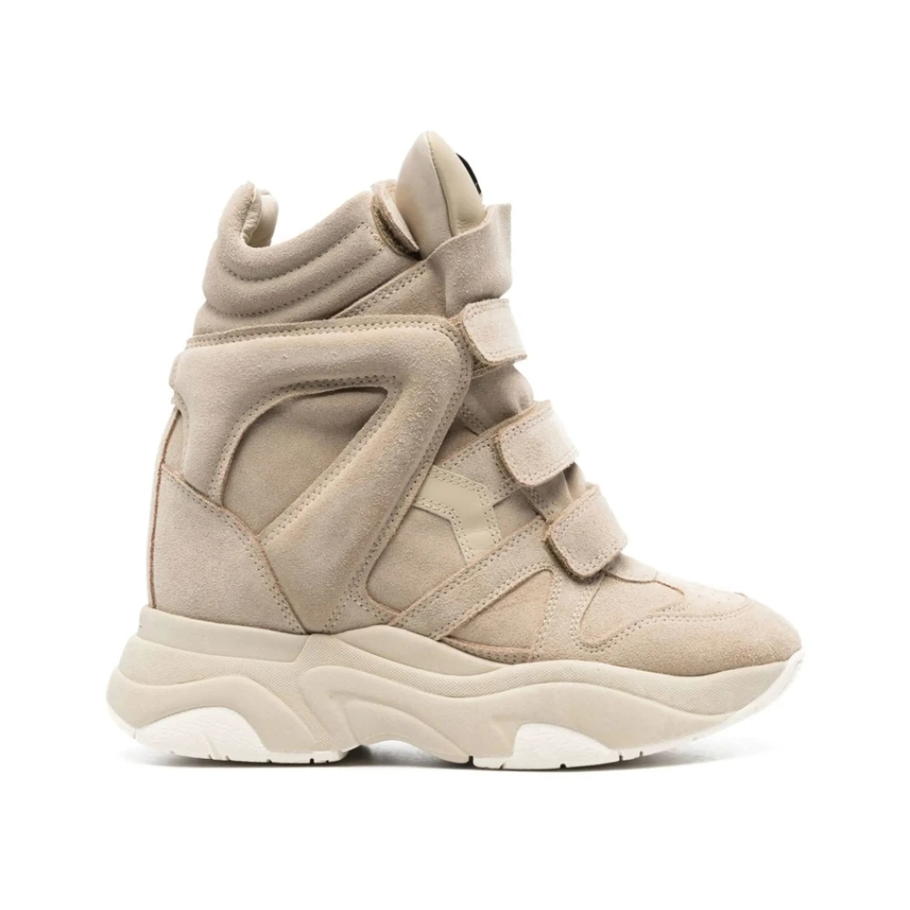 Isabel Marant Beige Panel Sneakers met Verborgen Sleehak