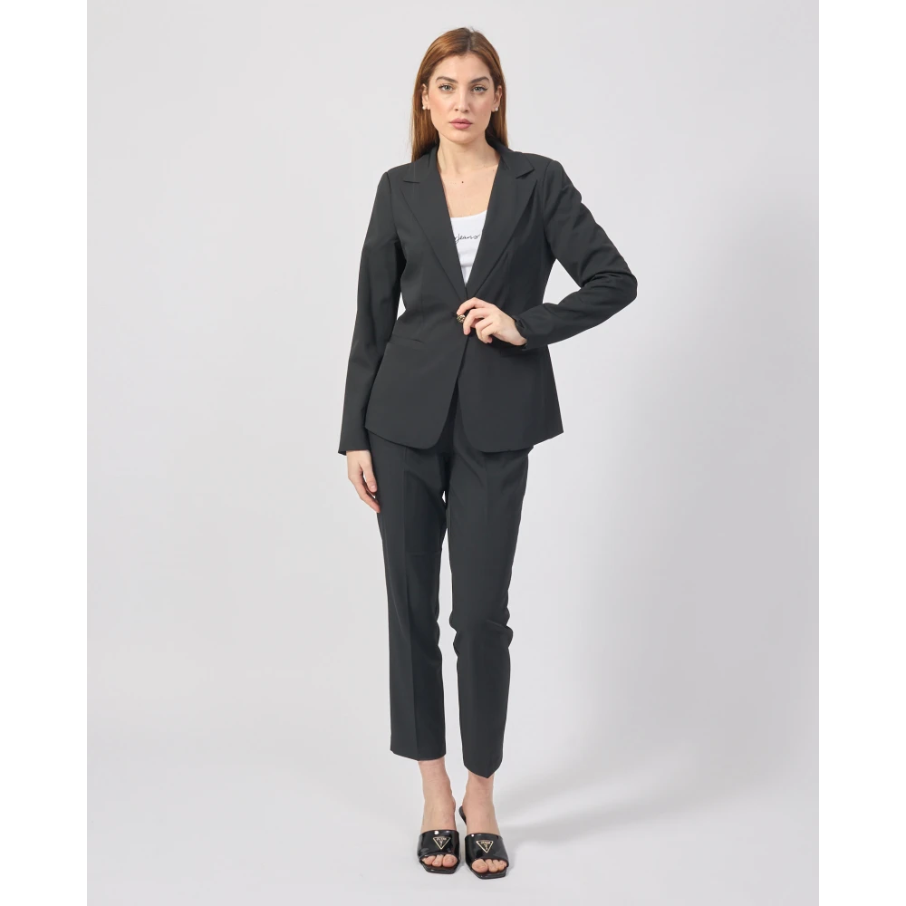 YES ZEE Zwarte technische stofjas Black Dames