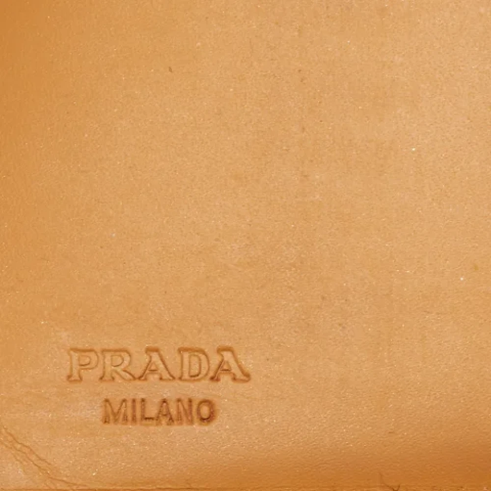 Prada Vintage Pre-owned Leather wallets Beige Dames