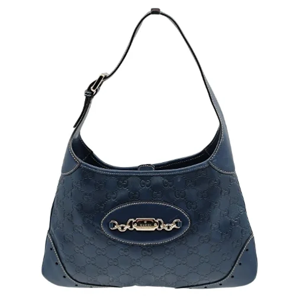 Gucci Vintage Pre-owned Leather shoulder-bags Blue Dames
