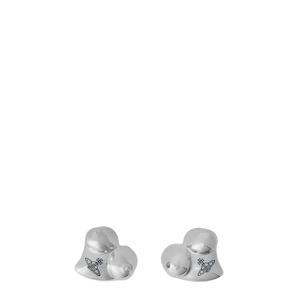 Vivienne Westwood Women's Gray Bust Motif Logo Engraved Earrings Set