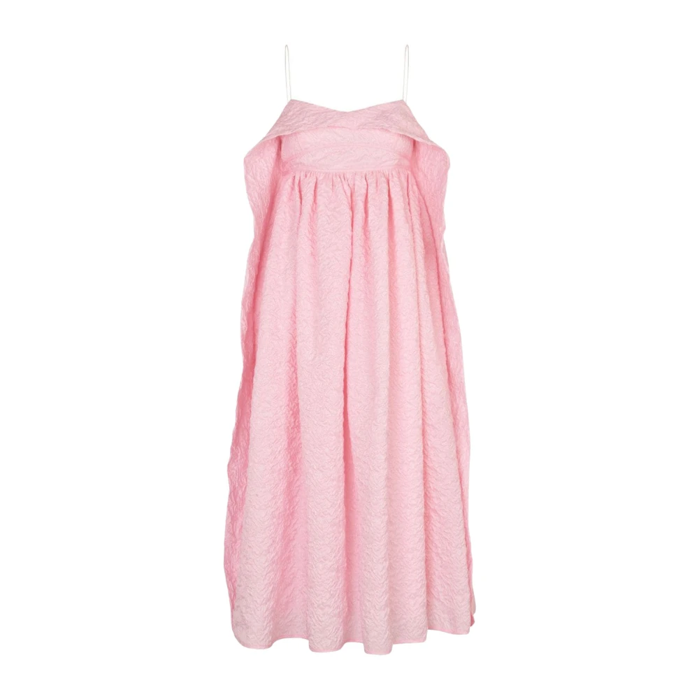 Cecilie Bahnsen Cut-Out Draped Midi Jurk Pink Dames