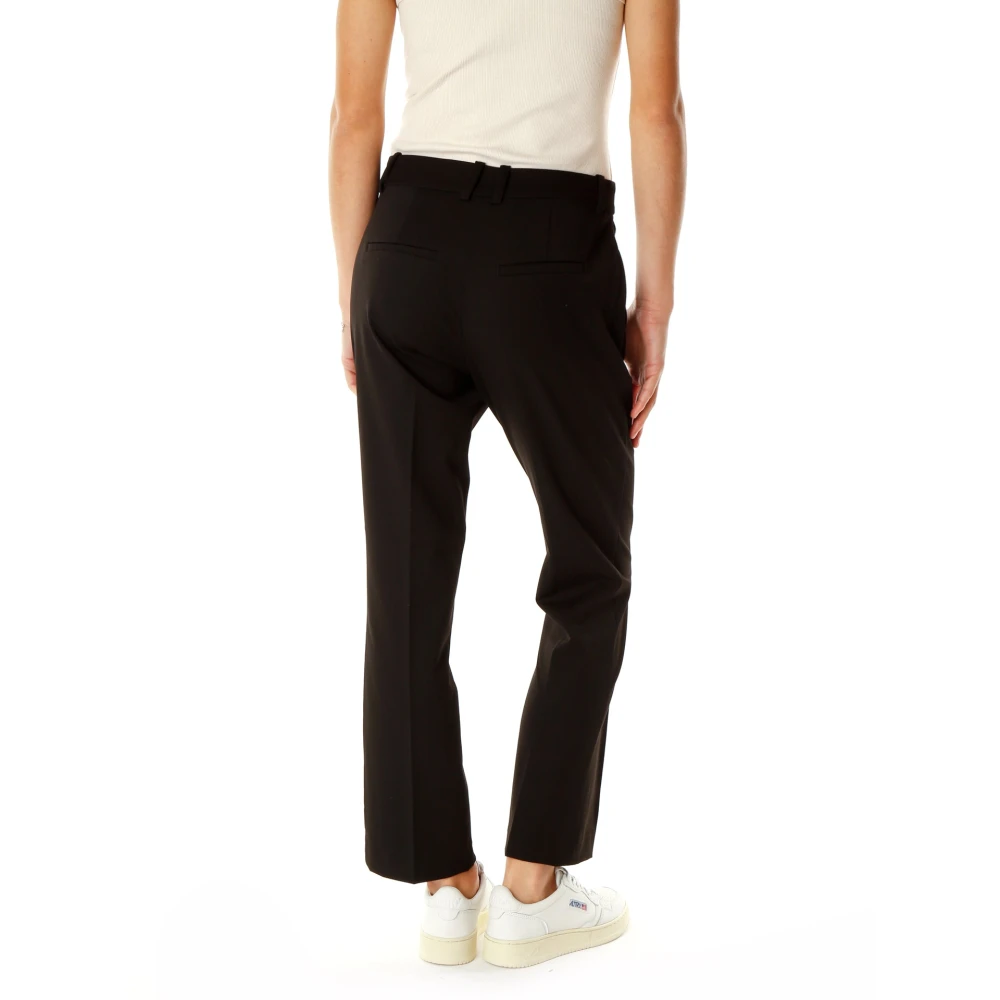 Samsøe Mid-rise broek met knopen en zakken Black Dames