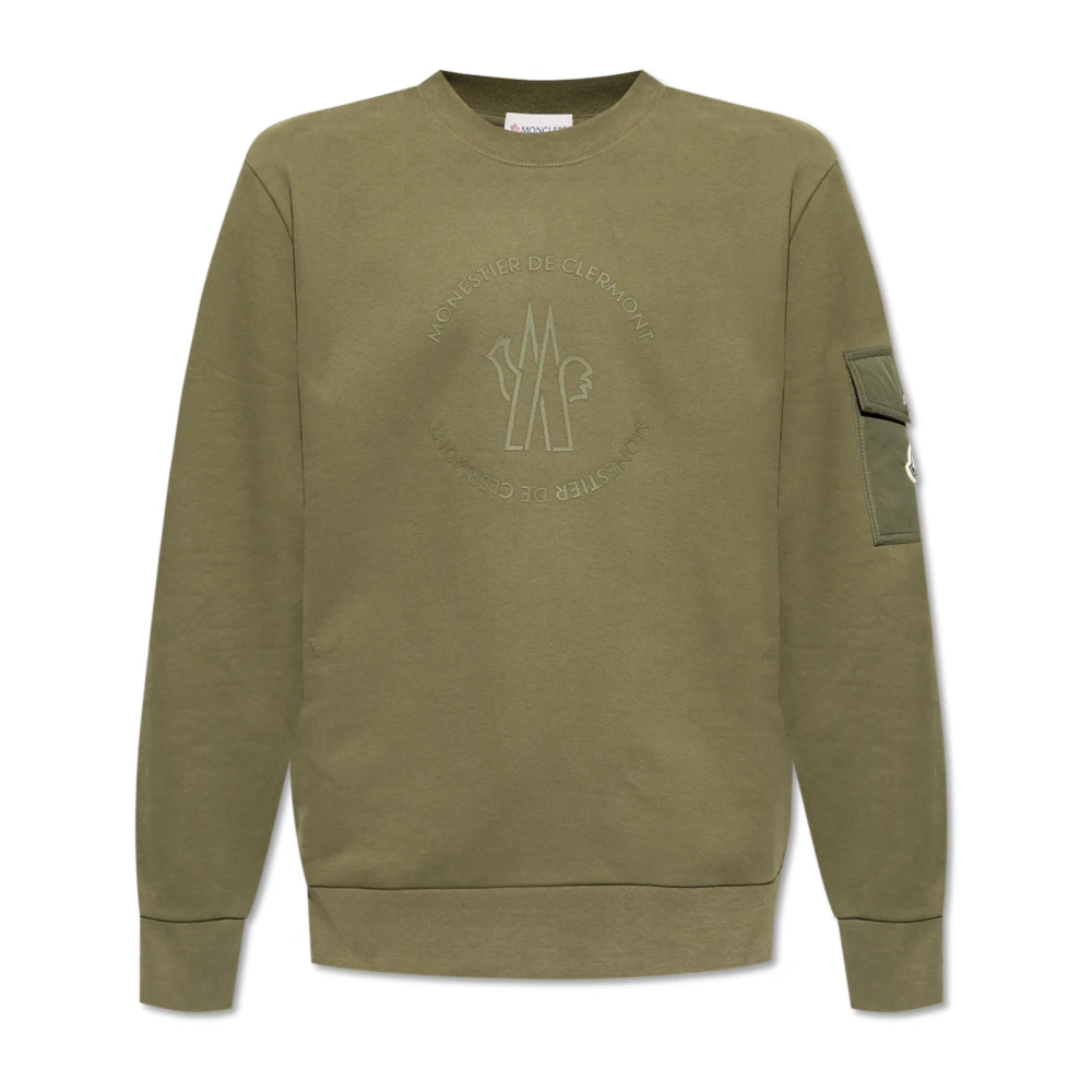 Moncler Sweatshirt met logo Green Heren