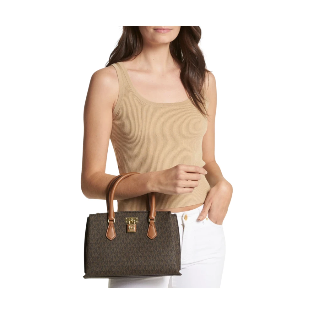 Michael Kors Schoudertas van Canvas Brown Dames